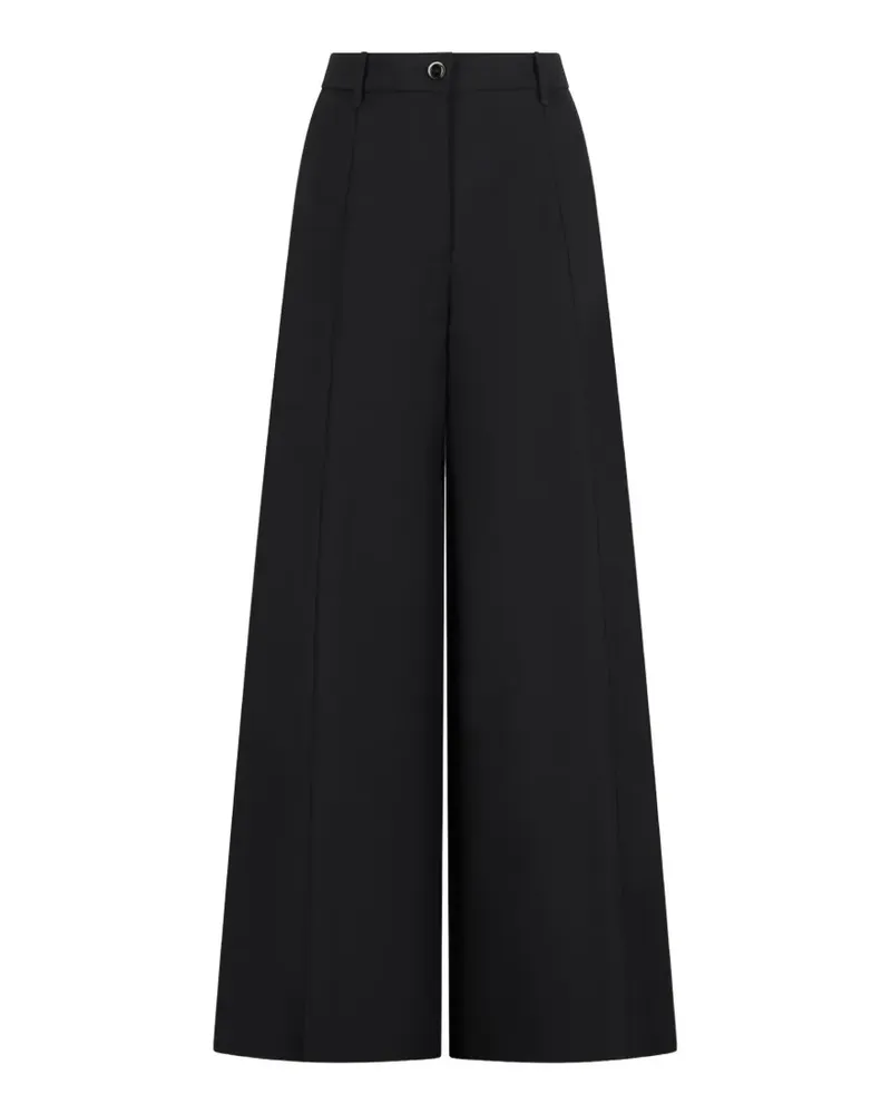 nine:inthe:morning pressed-crease wool palazzo pants - Schwarz Schwarz