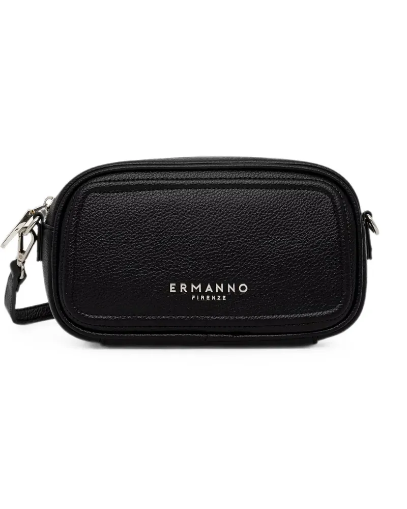 Ermanno Scervino logo-plaque pebbled crossbody bag - Schwarz Schwarz