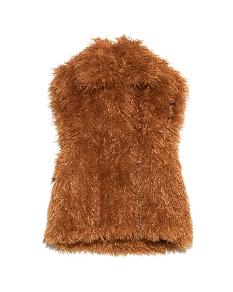 BIMBA Y LOLA Oversized-Weste aus toffeefarbenem Pelz - Braun Braun