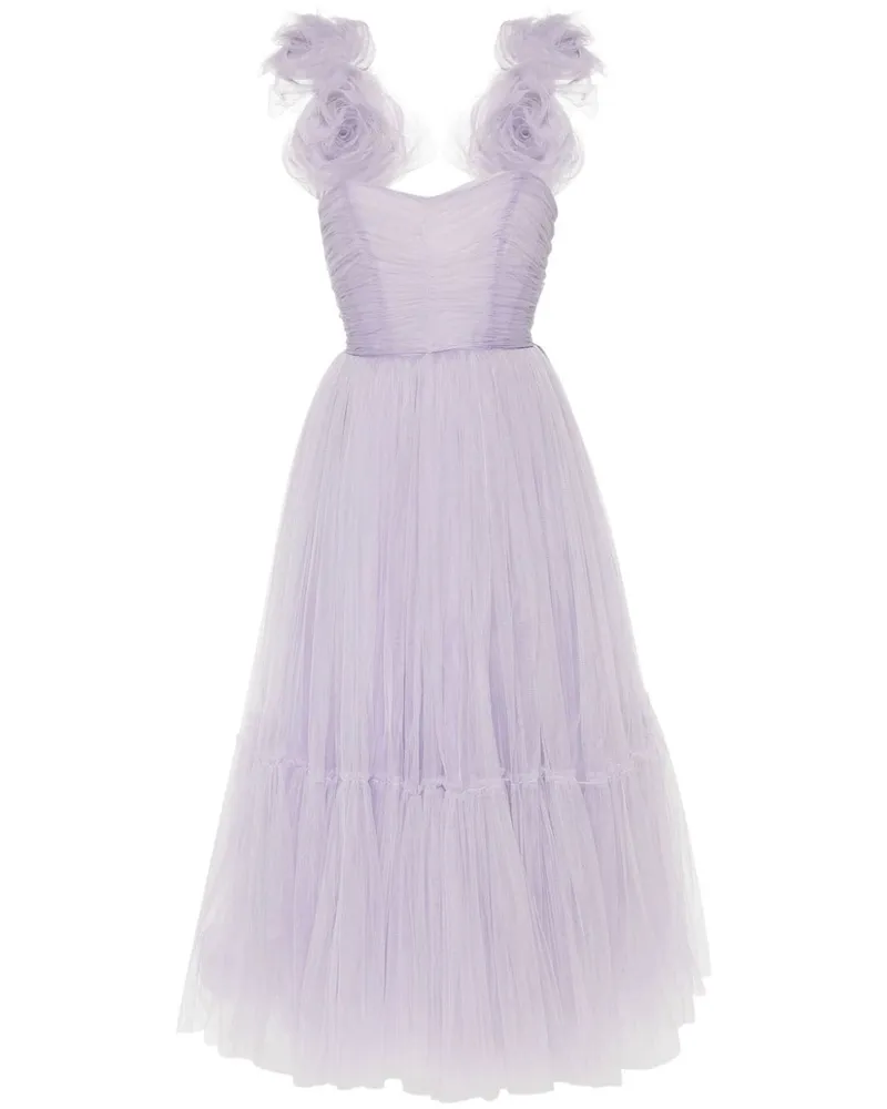 Ana Radu Abendkleid mit Blumenapplikation - Violett Violett