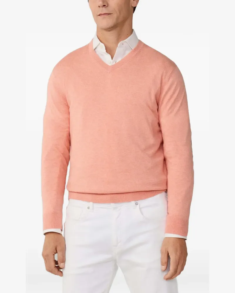 Hackett Sweatshirt mit V-Ausschnitt - Orange Orange