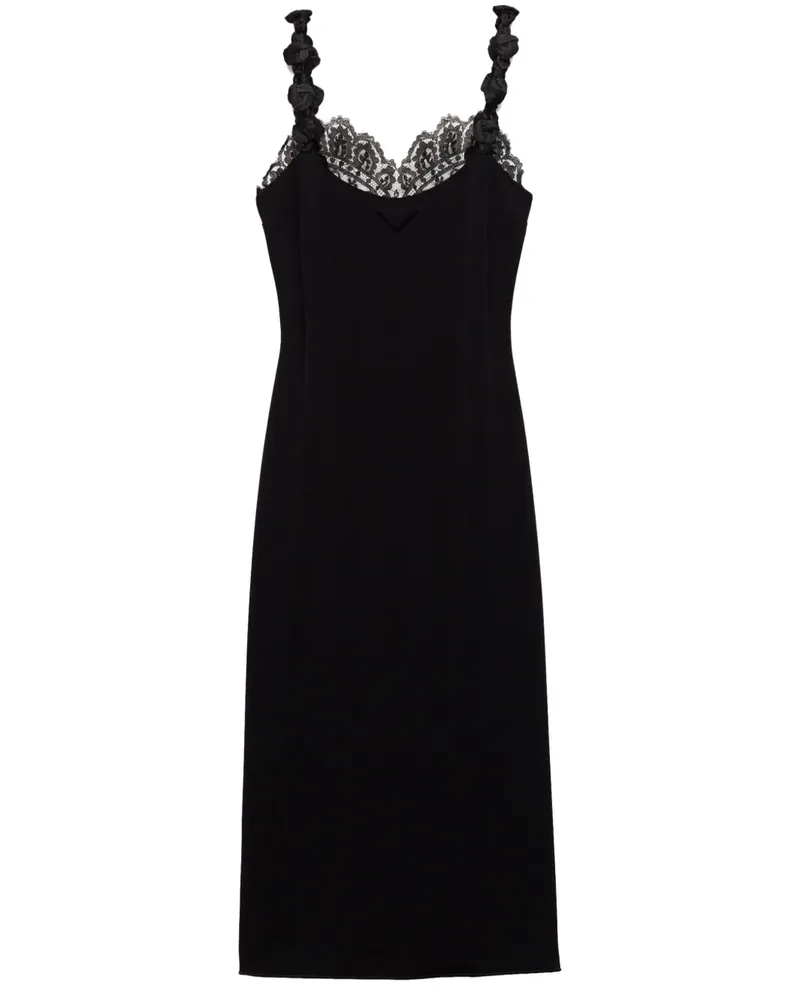 Prada Interlock Kreppkleid - Schwarz Schwarz