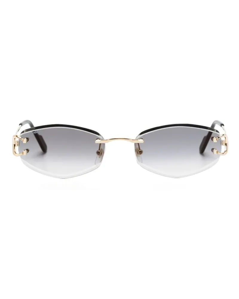 Cartier Sonnenbrille mit ovalem Gestell - Gold Gold