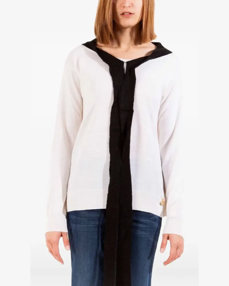 Moschino contrast-trim wool sweater - Weiß Weiß
