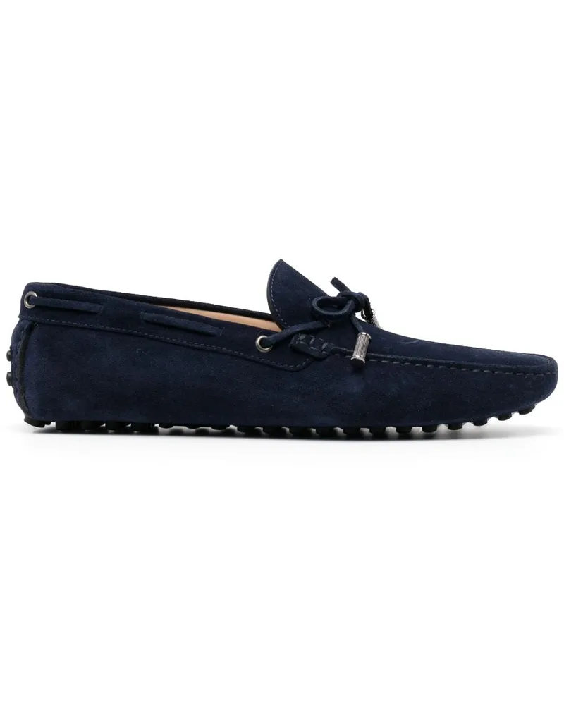 Roberto Cavalli Loafer aus Wildleder mit Schleife Blau