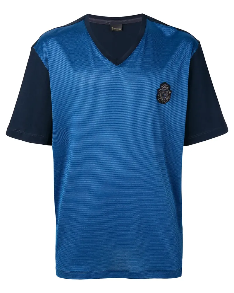 Billionaire T-Shirt mit Logo-Wappen - Blau Blau