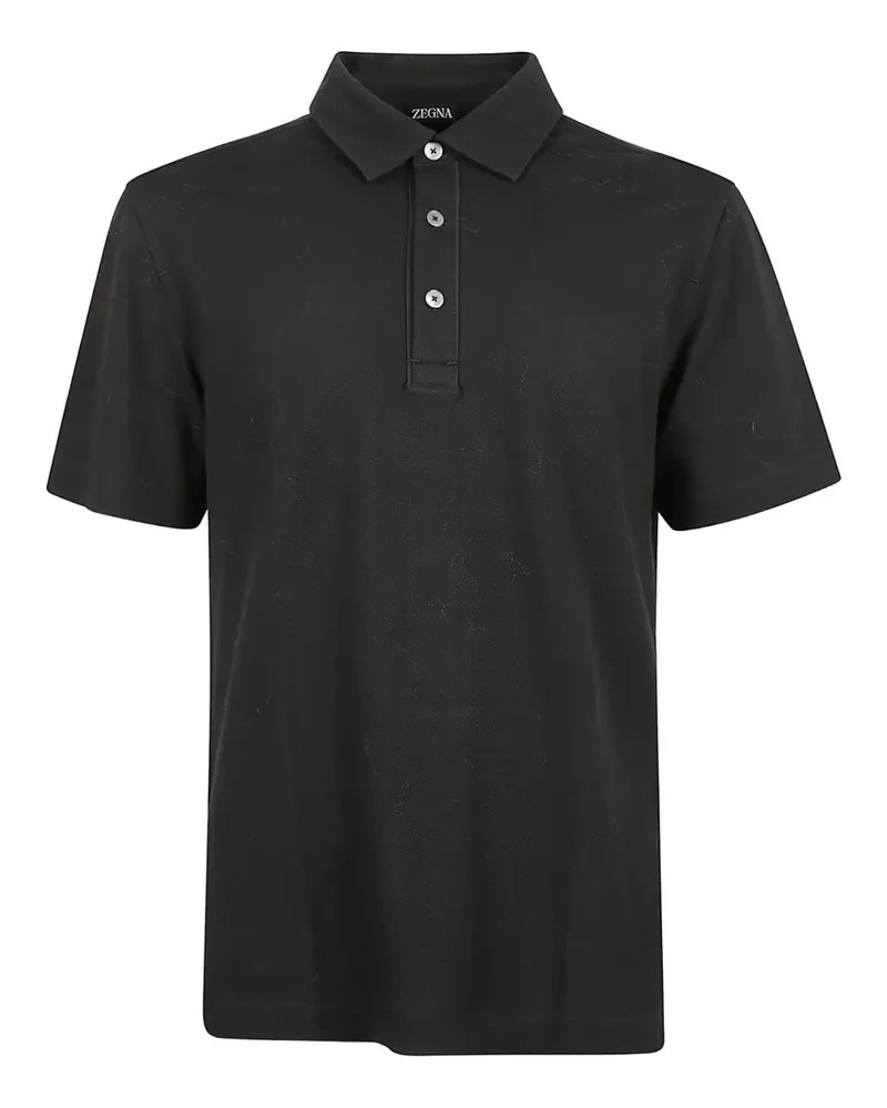 Ermenegildo Zegna Poloshirt mit Knopfleiste - Schwarz Schwarz