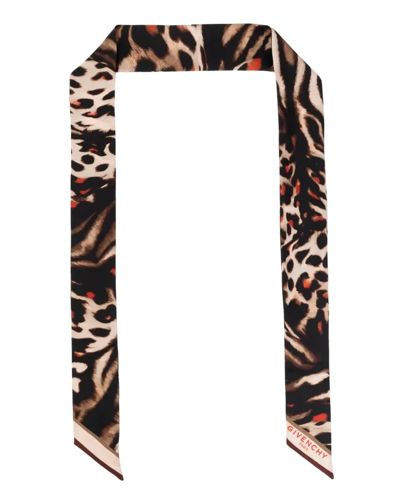 Givenchy animal-pattern silk scarf - Braun Braun