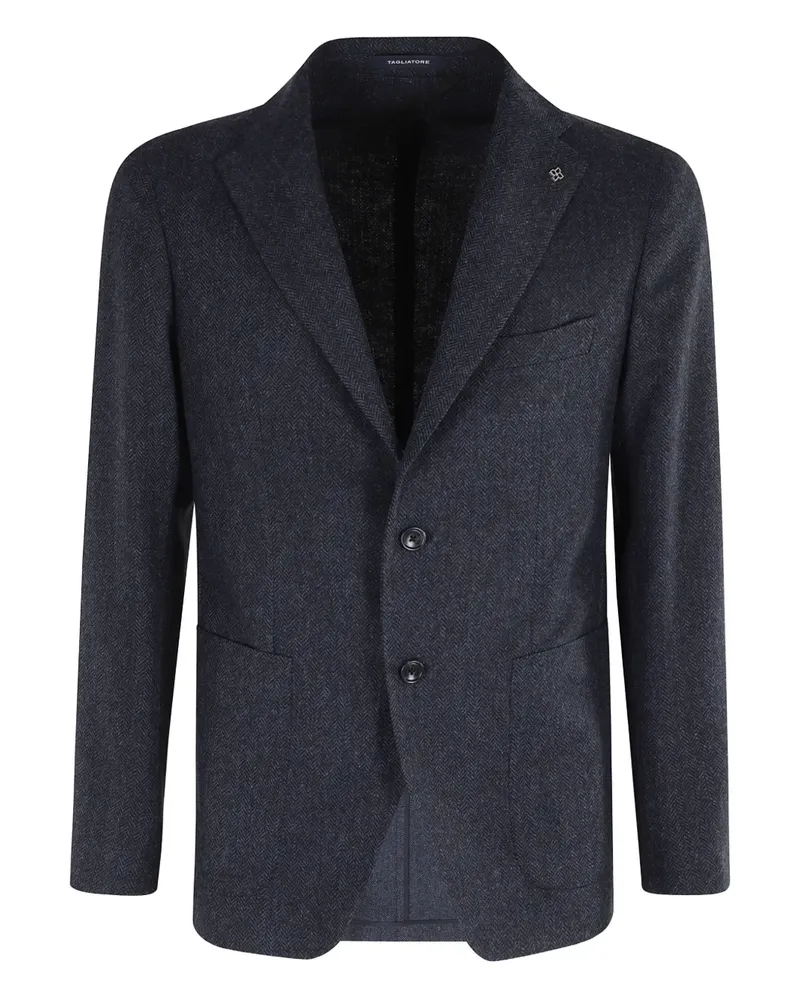 Tagliatore Sakko mit Fischgrätenmuster - Blau Blau