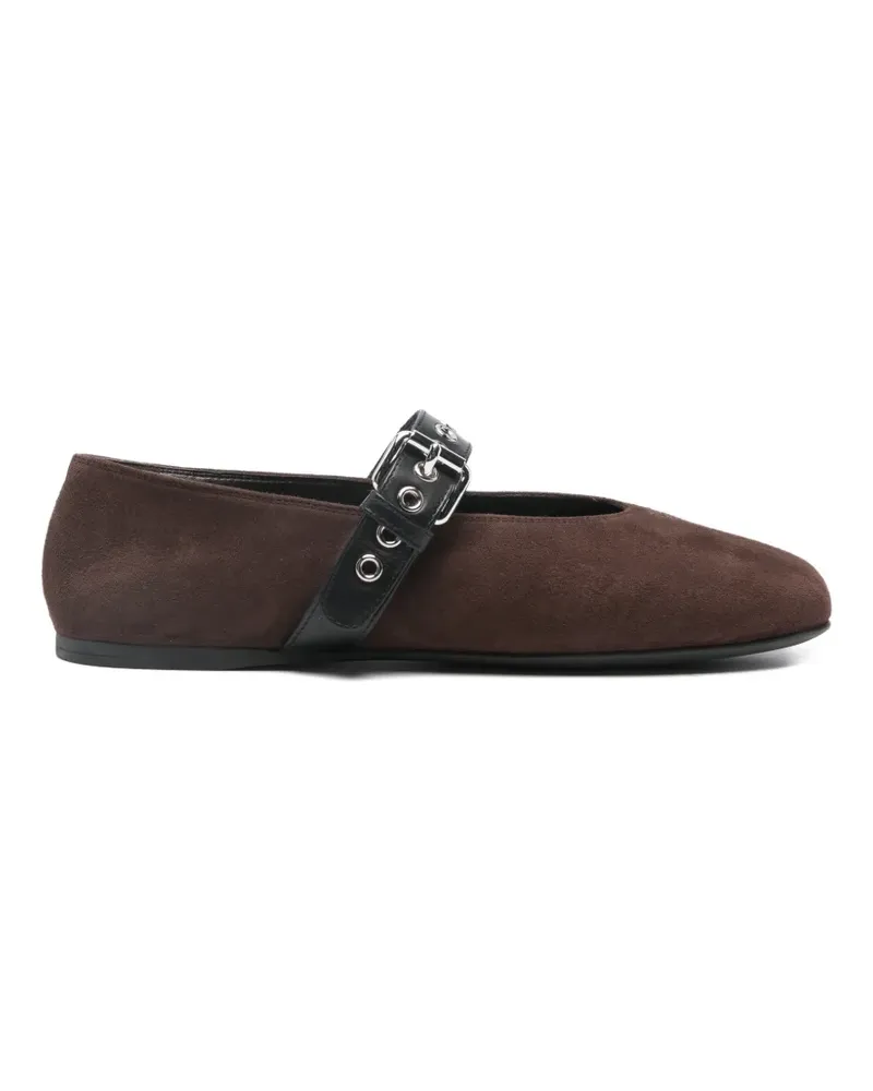 Miu Miu buckle-strap ballet flats - Braun Braun