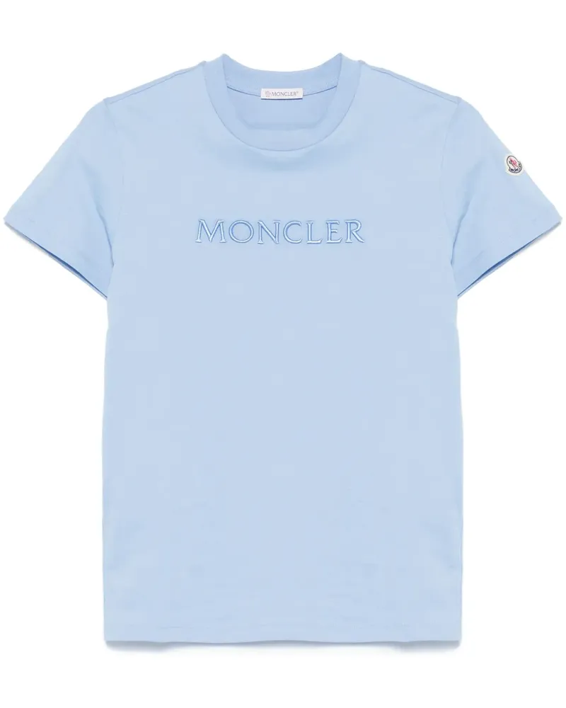 Moncler T-Shirt mit Logo-Stickerei - Blau Blau