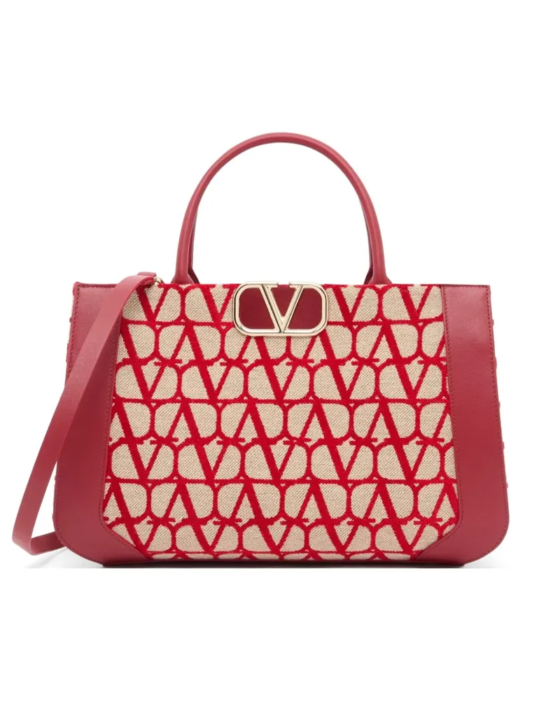 Valentino Garavani Mittelgroße VLogo Signature Toile Iconographe Handtasche - Rot Rot