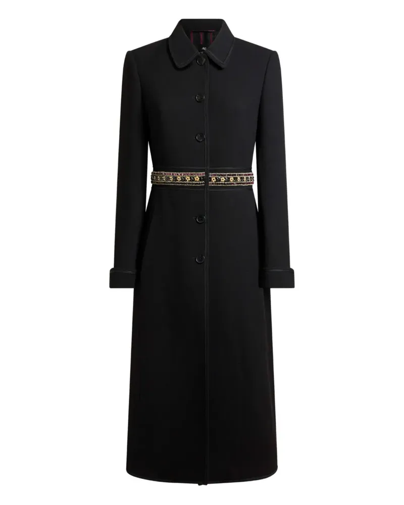 Etro jewel-embellished wool coat - Schwarz Schwarz