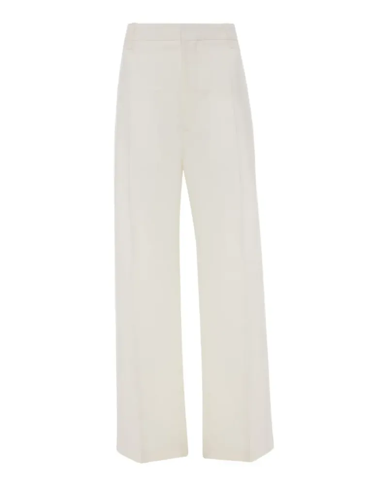 Victoria Beckham straight-leg folded trousers - Weiß Weiß