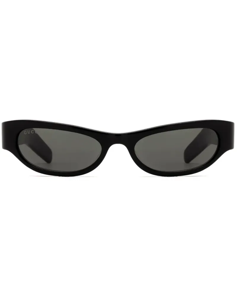 Gucci Sonnenbrille mit Logo-Gravur - Schwarz Schwarz