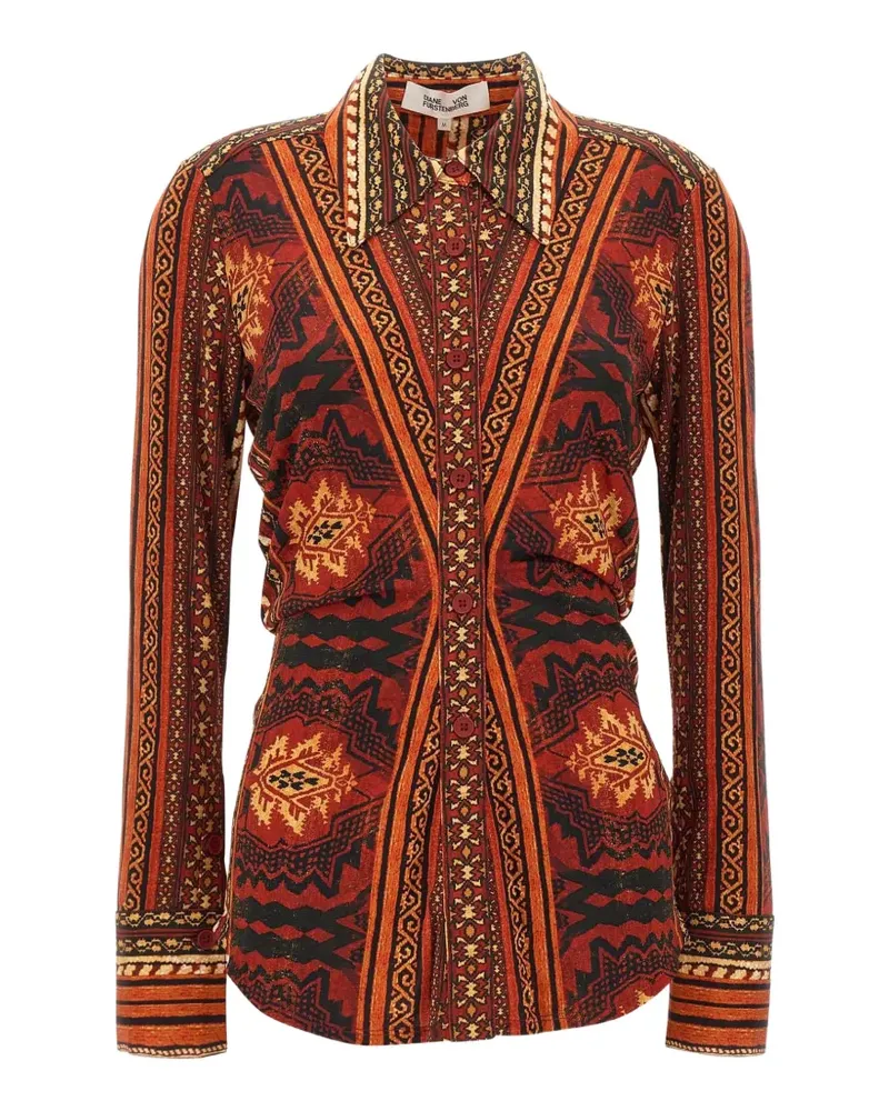 Diane von Furstenberg Lucinda Aztec-print shirt - Rot Rot