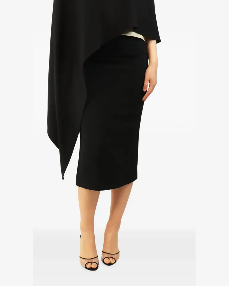 Erika Cavallini asymmetric draped cape - Schwarz Schwarz