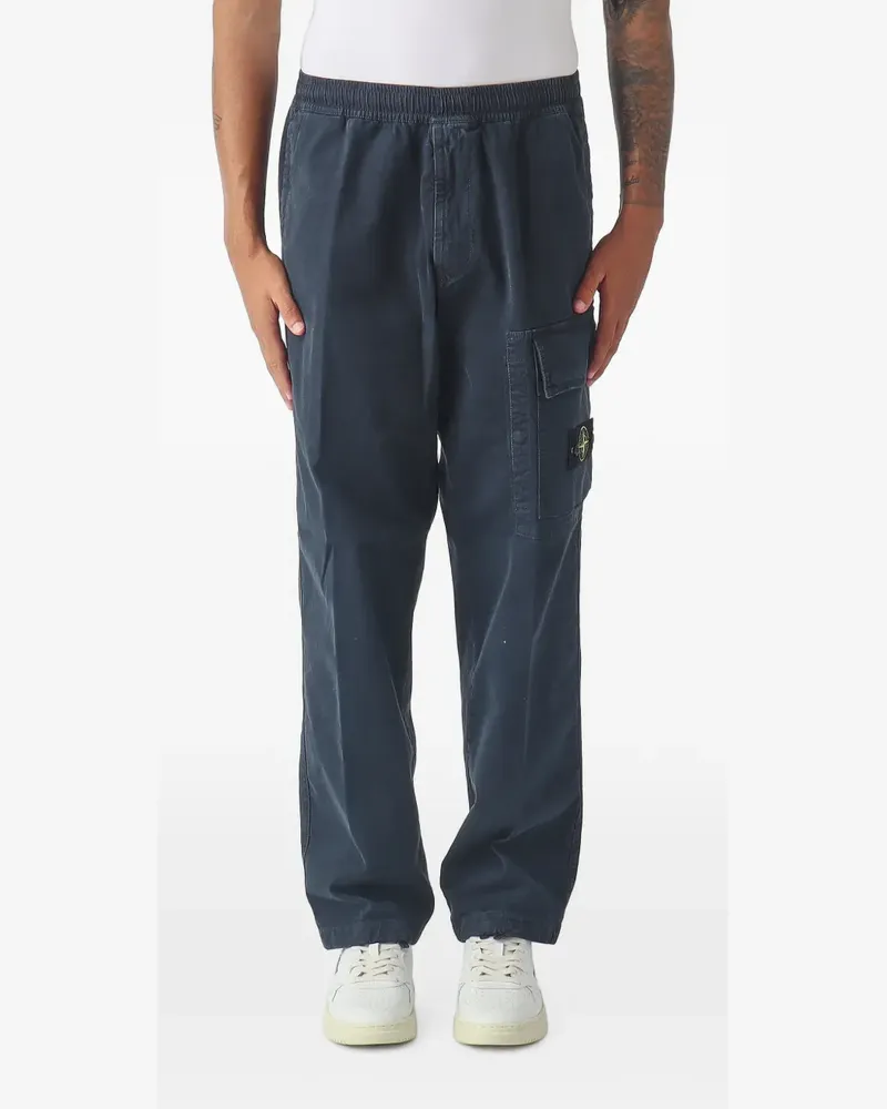 Stone Island logo-patch cargo trousers - Blau Blau