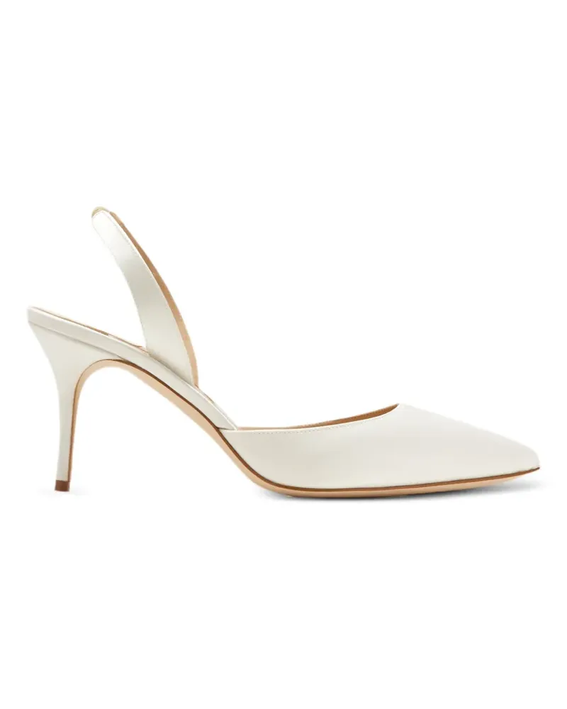 Manolo Blahnik Carolyne 70 pointed-toe slingback pumps - Weiß Weiß