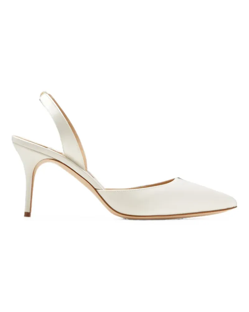 Manolo Blahnik Carolyne 70 pointed-toe slingback pumps - Weiß Weiß