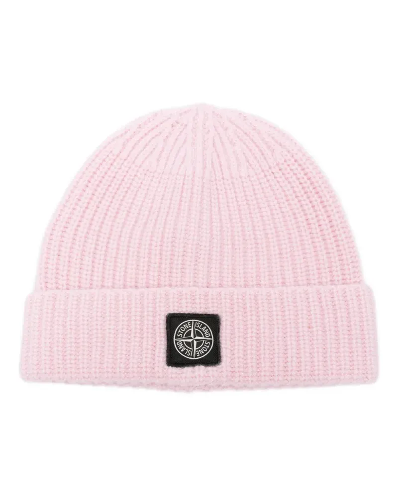 Stone Island Beanie mit Logo-Patch - Rosa Rosa
