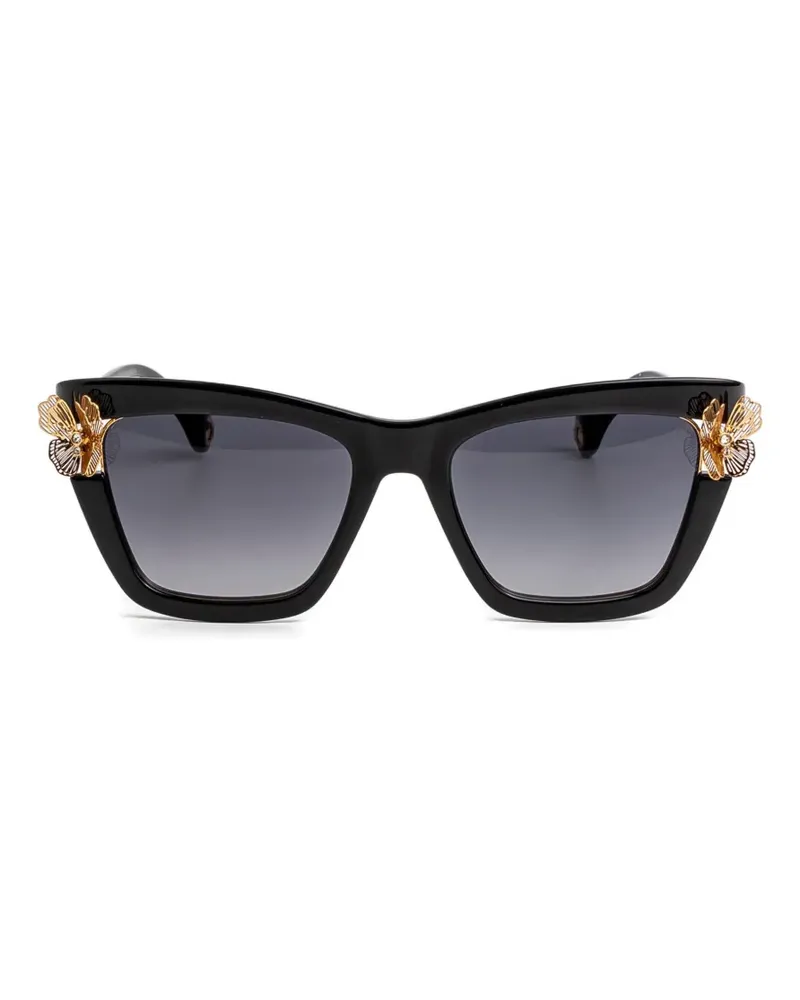 Carolina Herrera New York Cat-Eye-Sonnenbrille mit Blumen - Schwarz Schwarz