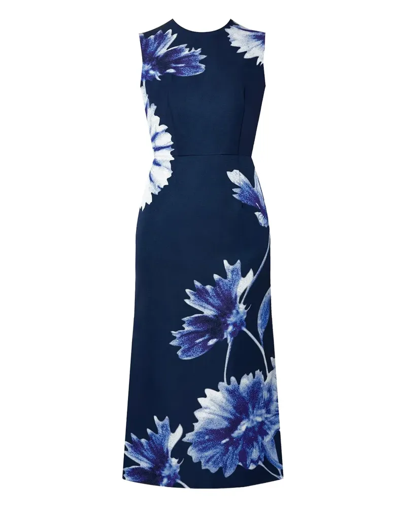 Erdem floral-print sleeveless midi dress - Blau Blau
