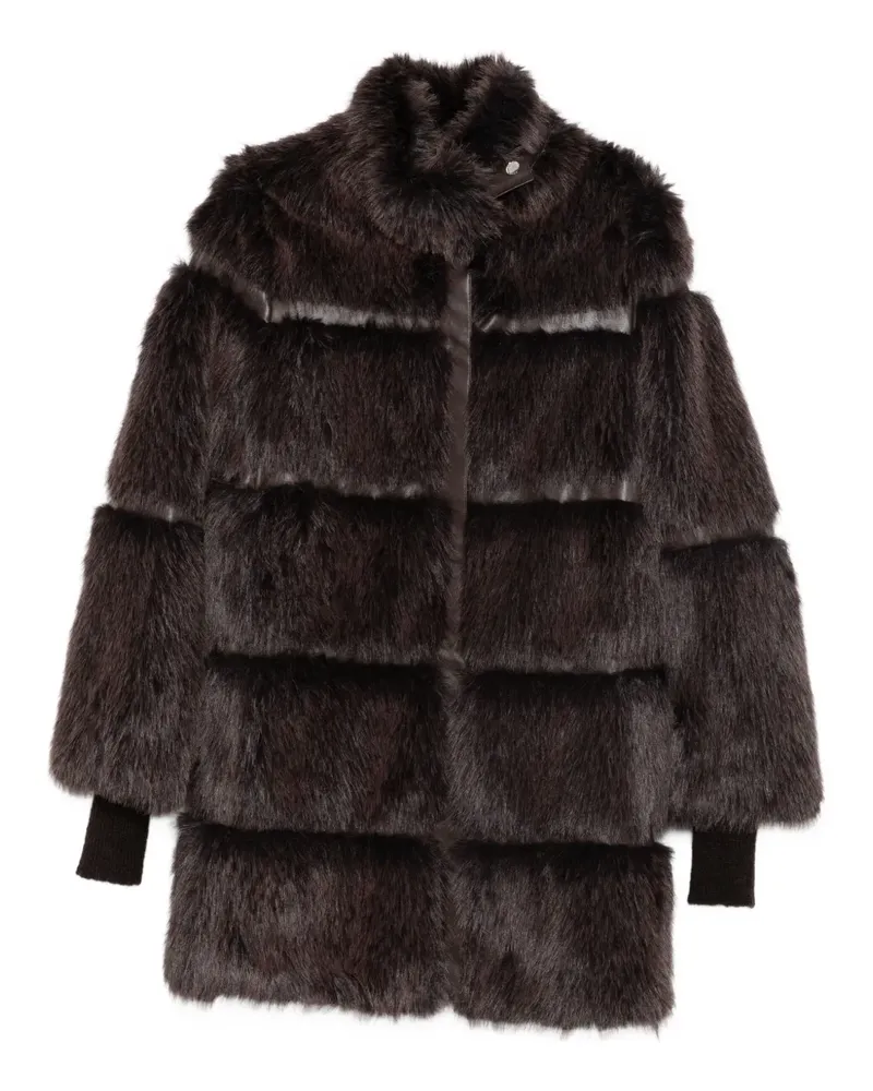 Patrizia Pepe Midijacke aus Faux Fur - Braun Braun