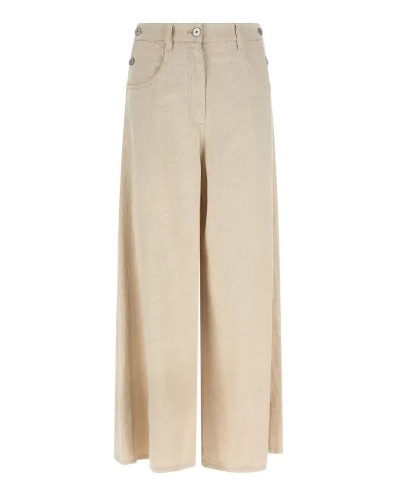 Brunello Cucinelli Maxi Sailor Monili-detail wide jeans - Nude Nude