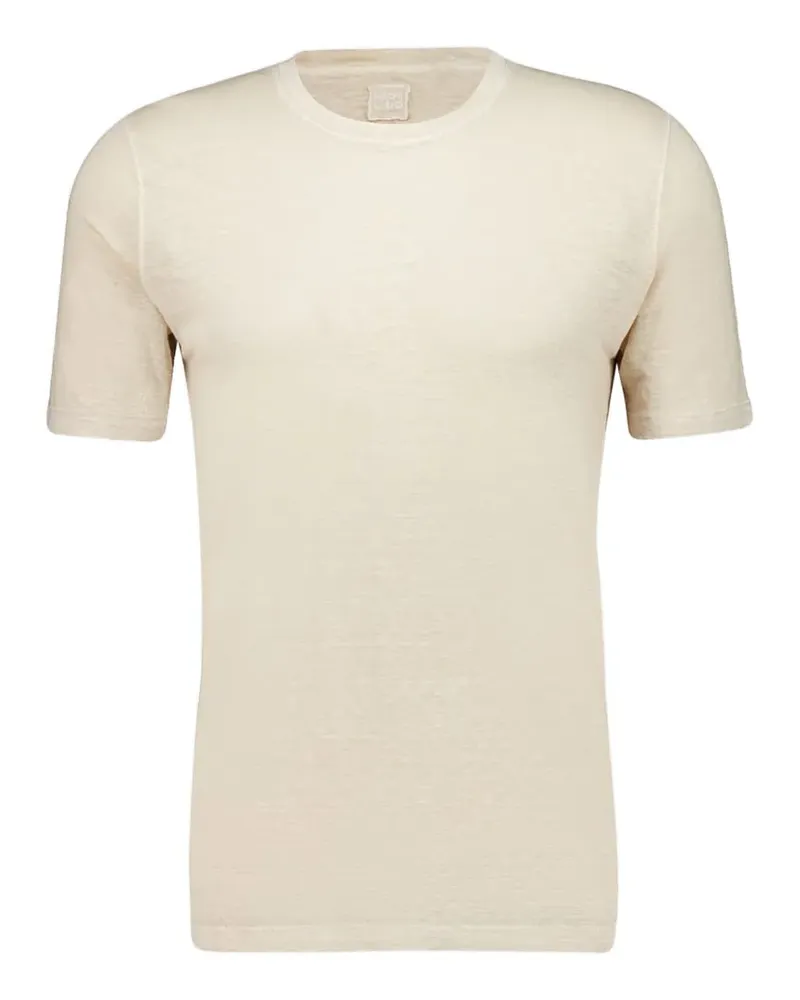 120% Lino Safari round-neck T-shirt - Nude Nude