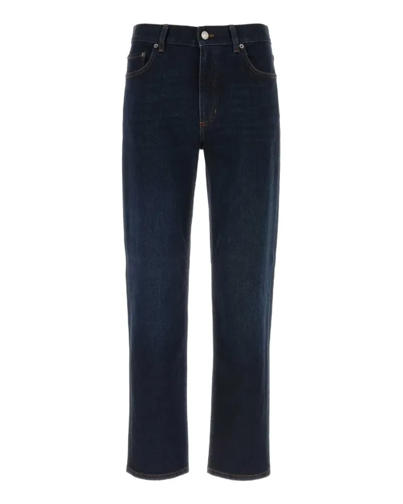 Ermenegildo Zegna Straight-Leg-Jeans mit Logo-Patch - Blau Blau