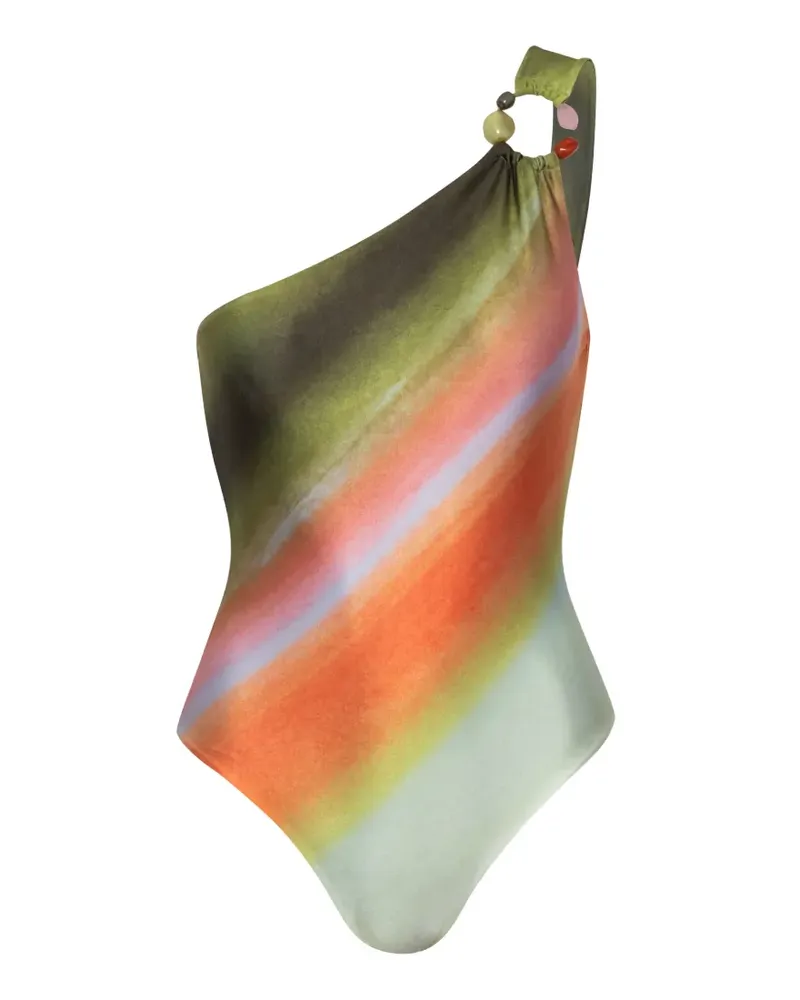 Baobab Collection One-Shoulder-Badeanzug mit Ringdetail - Grün Grün