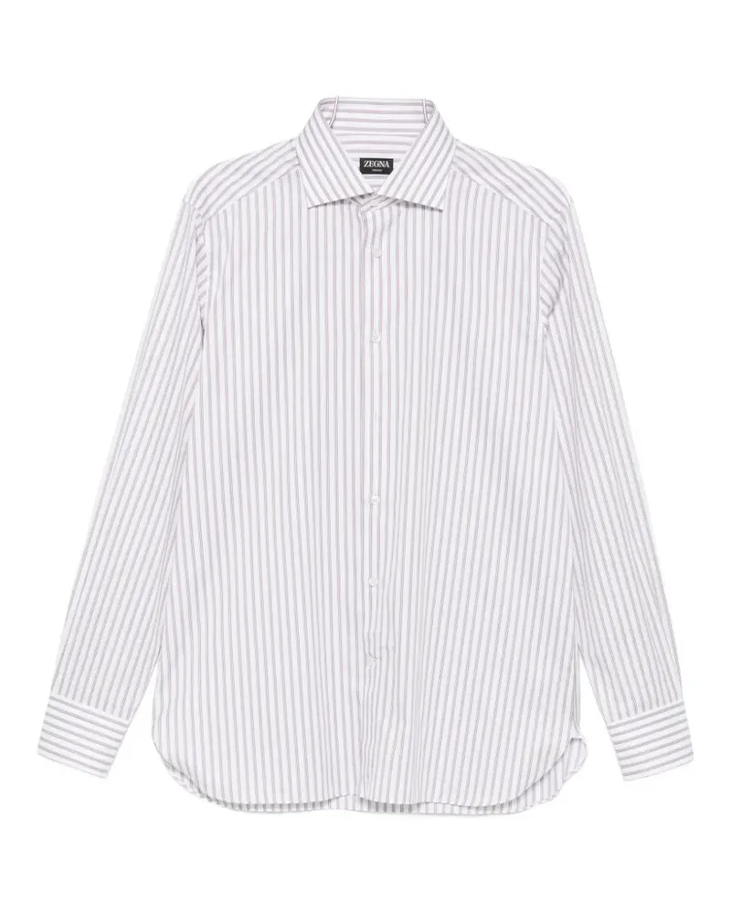 Ermenegildo Zegna vertical-stripe long-sleeve shirt - Weiß Weiß