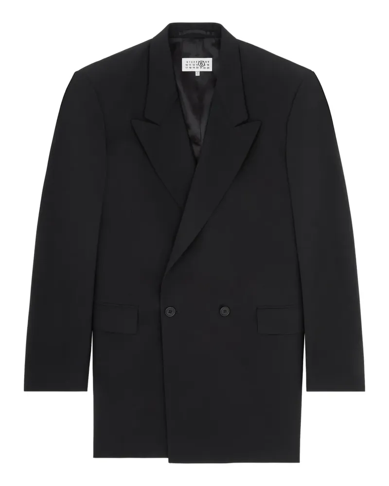 Maison Margiela Doppelreihiger Mantel - Schwarz Schwarz