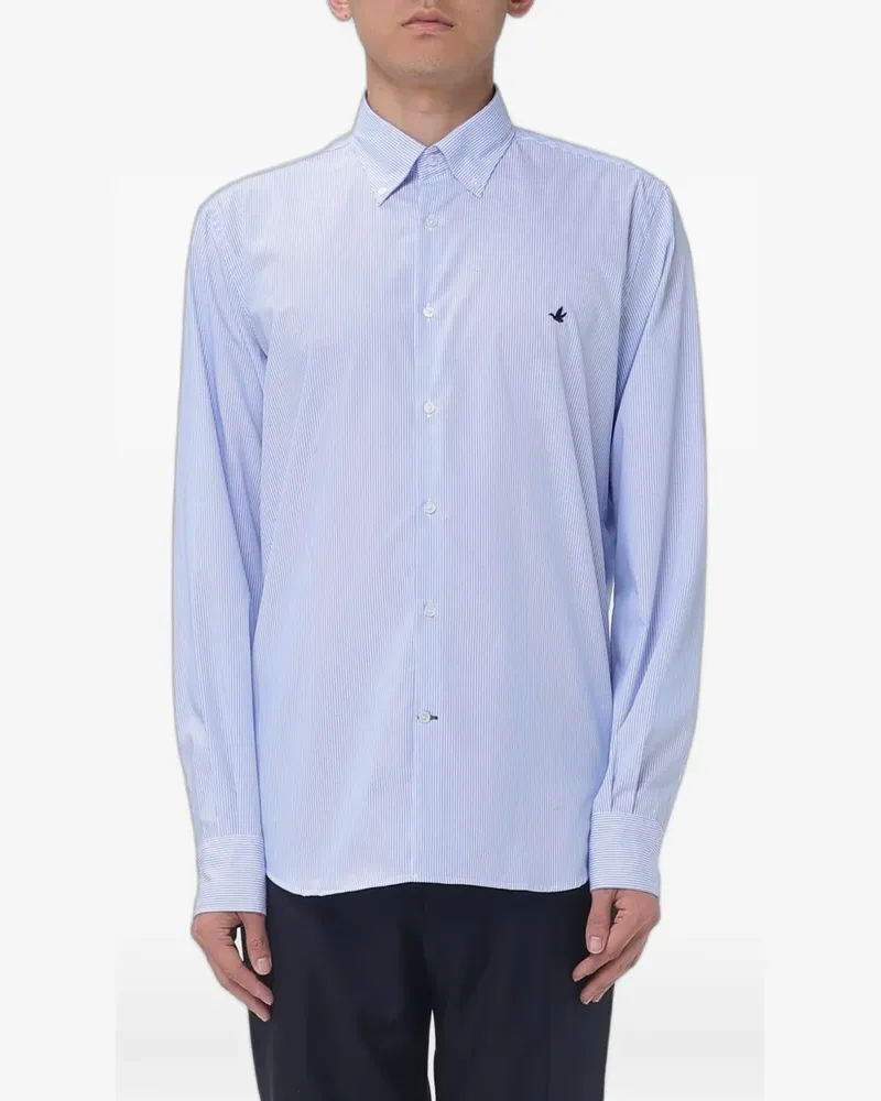 Brooksfield striped poplin shirt - Blau Blau