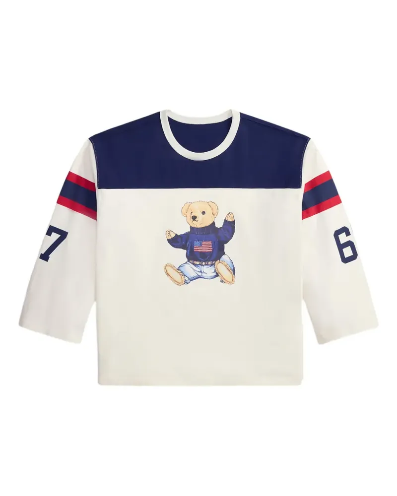 Ralph Lauren Langarmshirt mit Polo Bear - Nude Nude