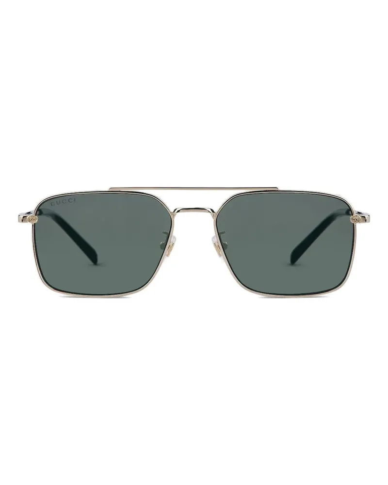 Gucci engraved-logo sunglasses - Gold Gold