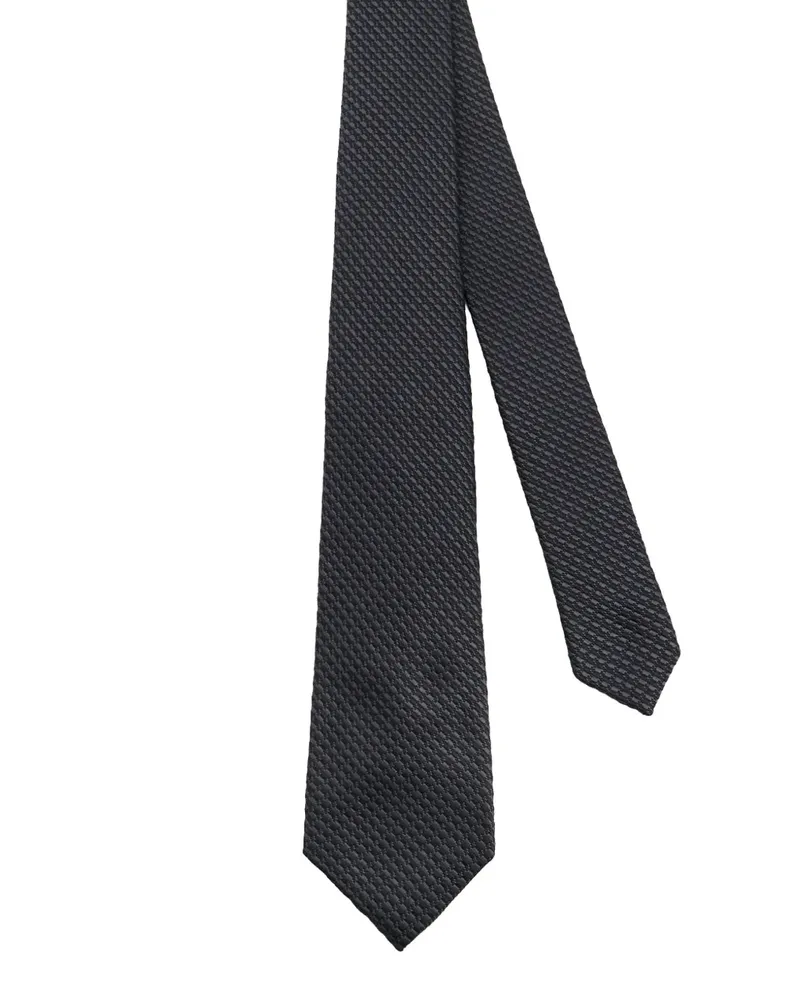 Kiton textured tie - Schwarz Schwarz