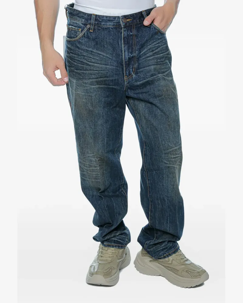 Emporio Armani J22 whiskered faded jeans - Blau Blau