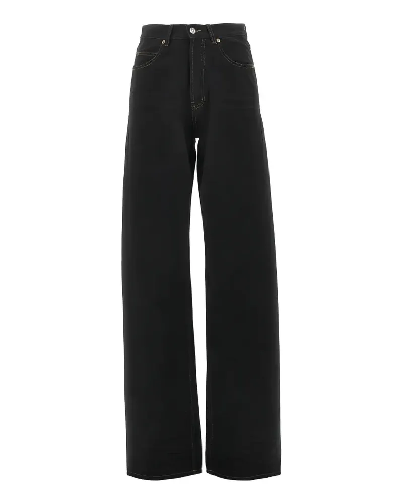 Saint Laurent contrast-stitch wide-leg jeans - Schwarz Schwarz
