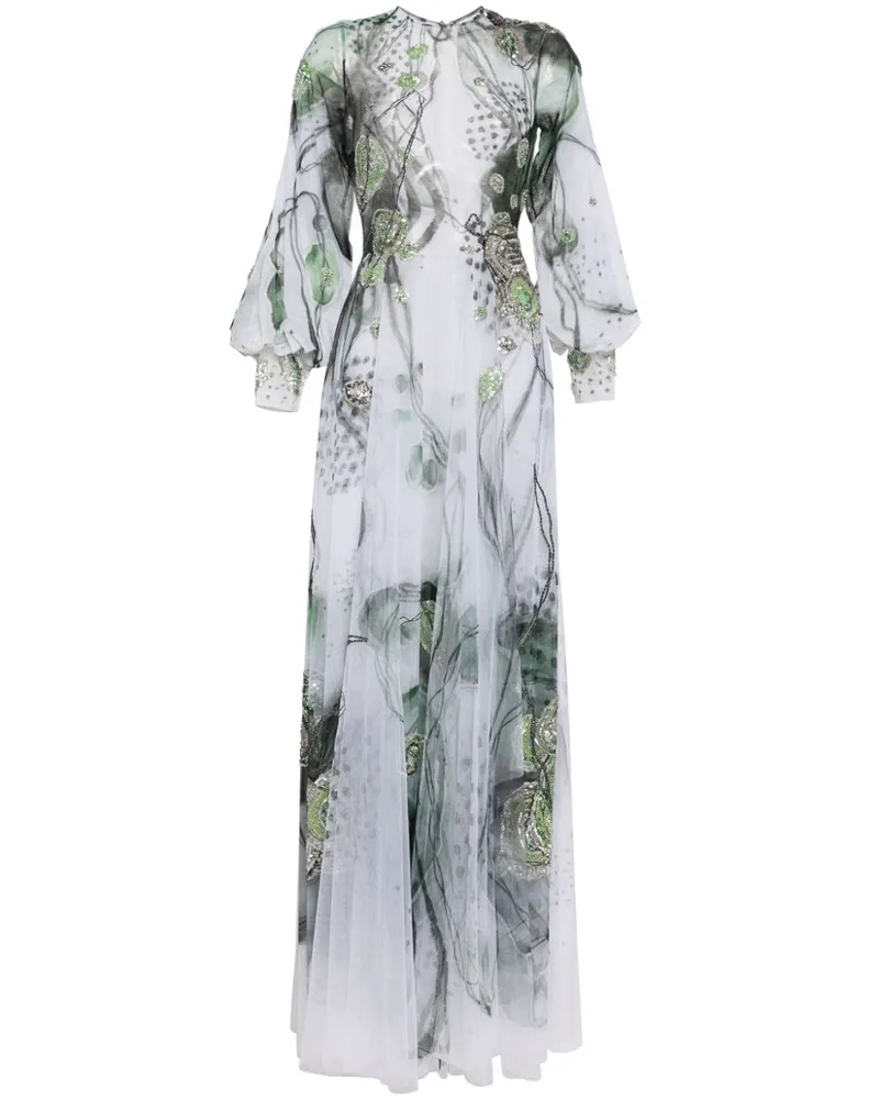 Saiid Kobeisy Tüllkleid mit grafischem Print - Weiß Weiß