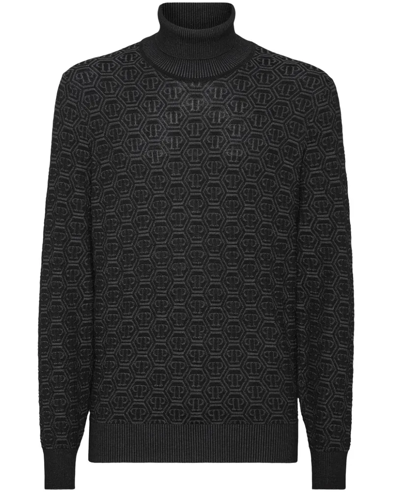 Philipp Plein Sweatshirt mit Monogramm - Schwarz Schwarz