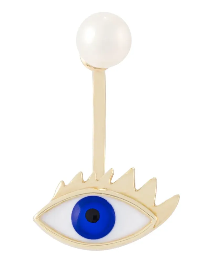 Delfina Delettrez 9kt 'Eye Piercing' Gelbgoldohrring - Blau Blau