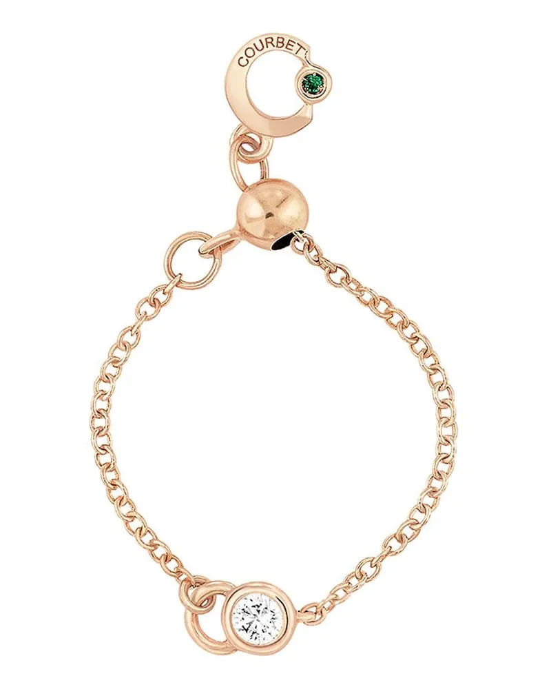 COURBET 18kt Rotgoldring mit synthetischem Diamanten - Rosa Rosa