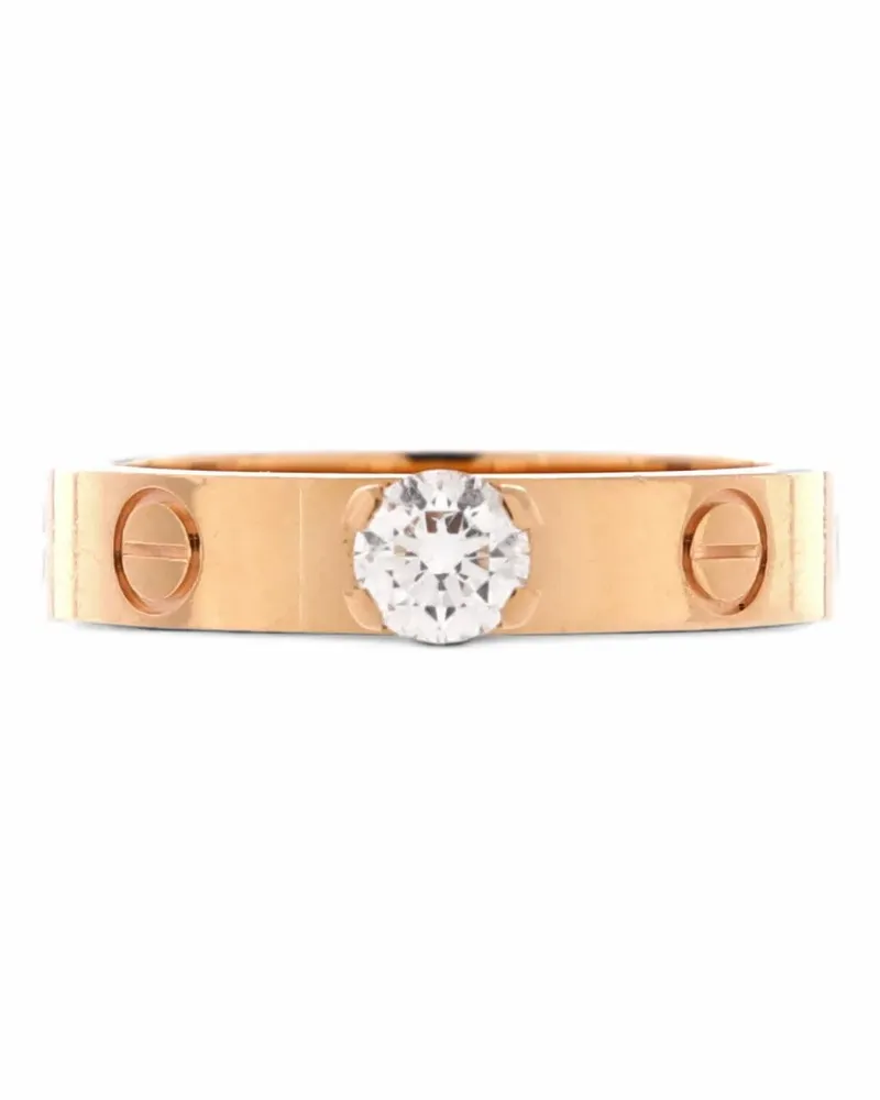 Cartier 18kt Love Solitaire Rotgoldring mit Diamant, Gesamtkaratgewicht 0,23 - Rosa Rosa