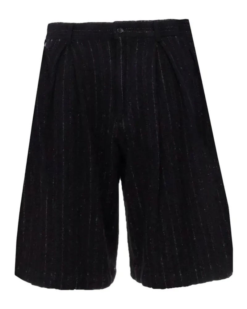 Comme des Garçons pinstripe pleated shorts - Schwarz Schwarz