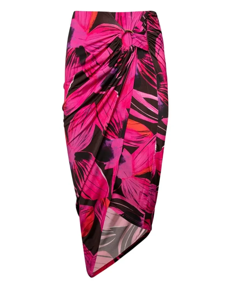 Louisa Ballou floral-pattern asymmnetric skirt - Rosa Rosa