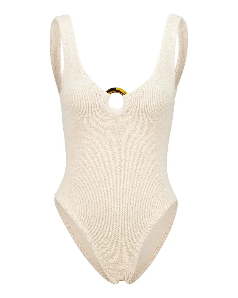Hunza G Celine Badeanzug mit Knitteroptik - Nude Nude