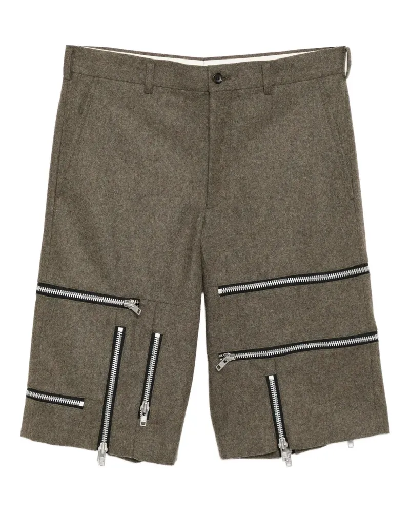 Comme des Garçons Shorts mit Reißverschlussdetail - Grün Grün
