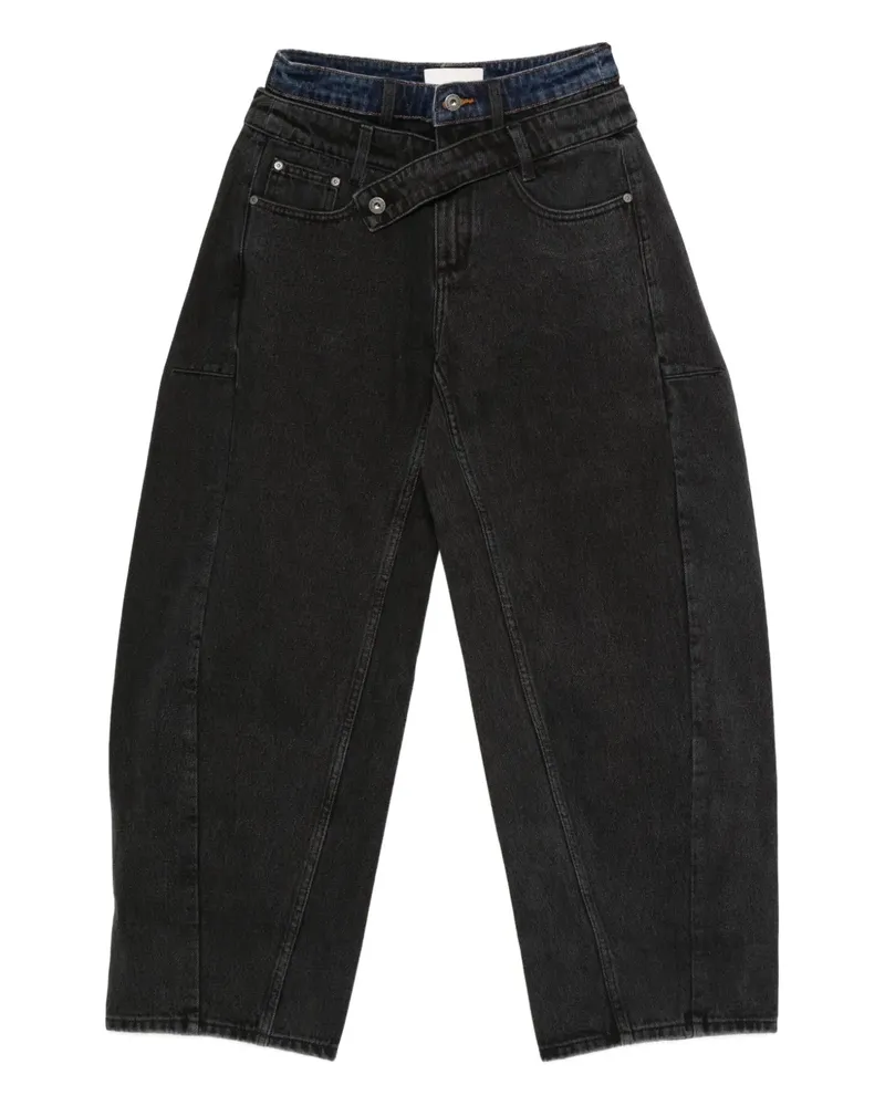 Feng Chen Wang Jeans mit weitem Bein - Schwarz Schwarz